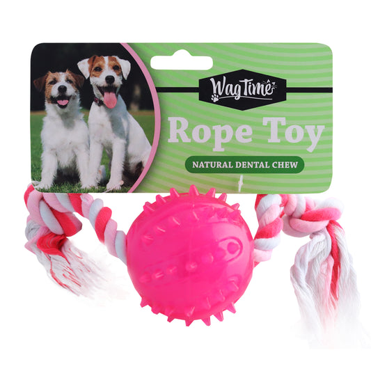 RUBBER BALL WITH ROPE TOY