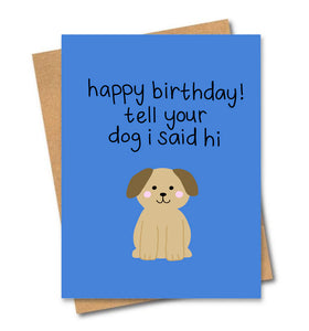 HI TO YOUR DOG CARD