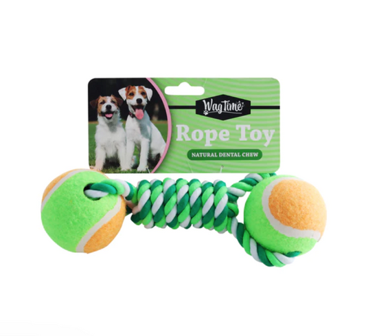 DOUBLE BALL DUMBELL ROPE TOY