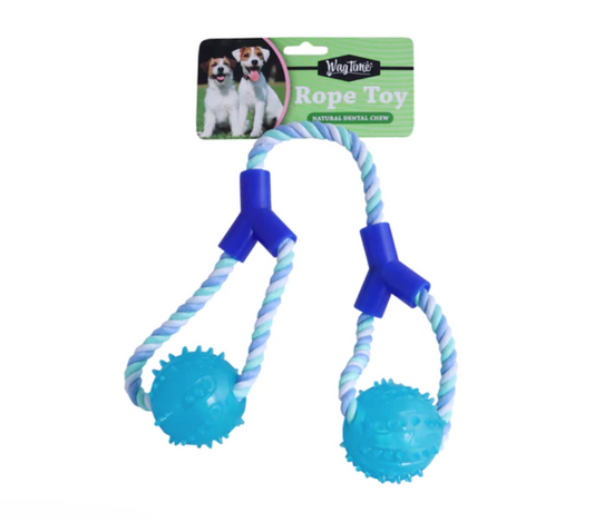 DOUBLE BALL TUG ROPE TOY