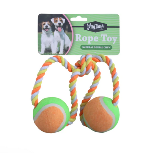 DUAL TENNIS BALL ROPE TOY
