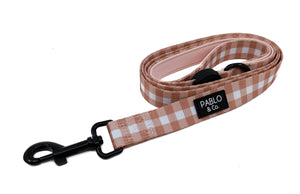 CHOCOLATE GINGHAM: DOG LEASH