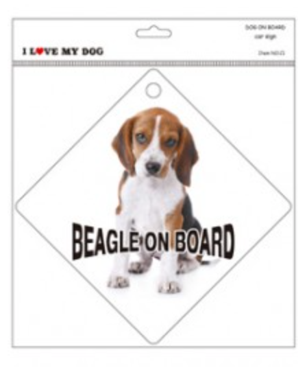 DOG ON BOARD SIGN: BEAGLE