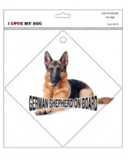 DOG ON BOARD SIGN: GERMAN SHEPHERD