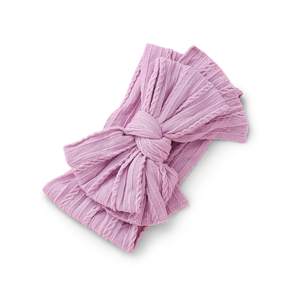 DOUBLE BOW TOP KNOT HEADBAND - ORCHID