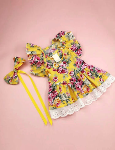 YELLOW FLORAL DRESS