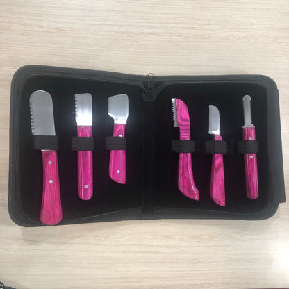 6 Piece Wooden Handled Stripping Knives Set