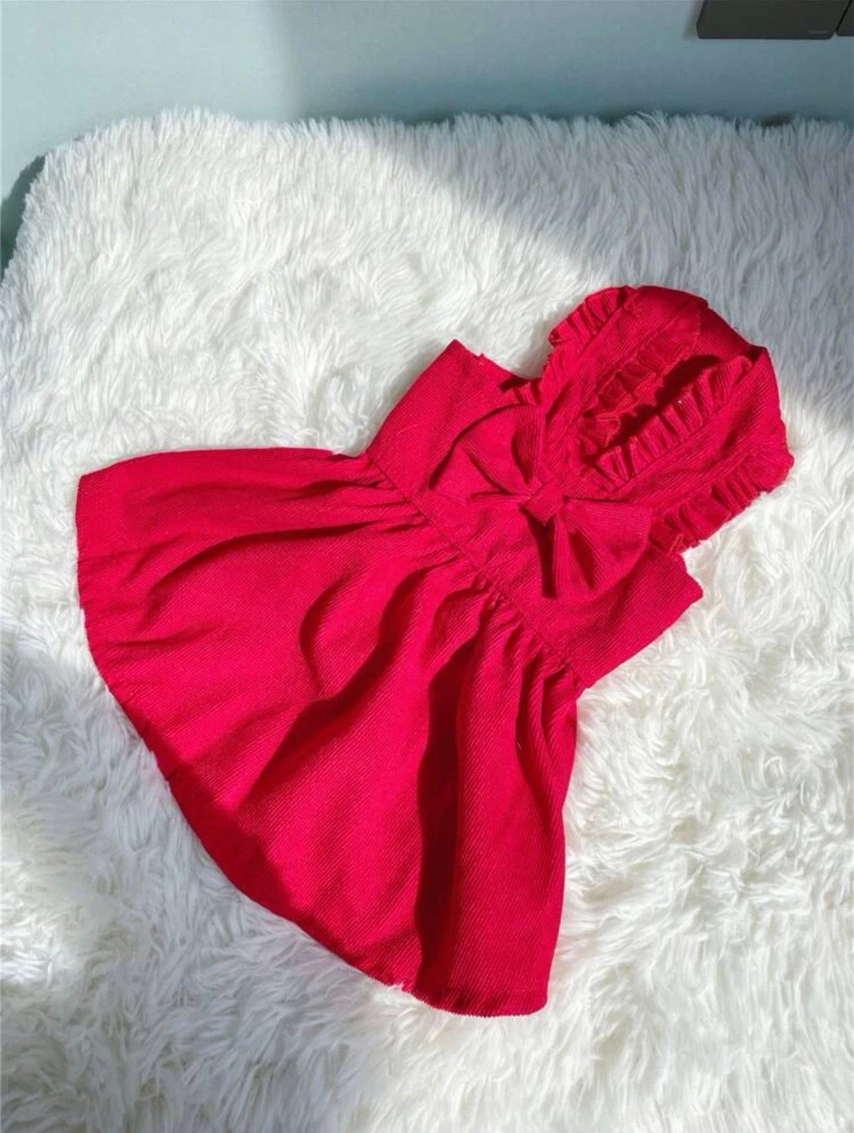 RED CORDAROY DRESS
