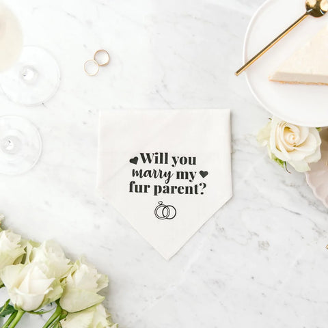 WILL YOU MARRY MY FUR PARENT? CREAM BANDANA